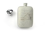 Virginia State Map Pocket Flask With Funnel
